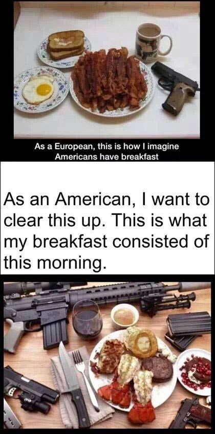 american gun breakfast