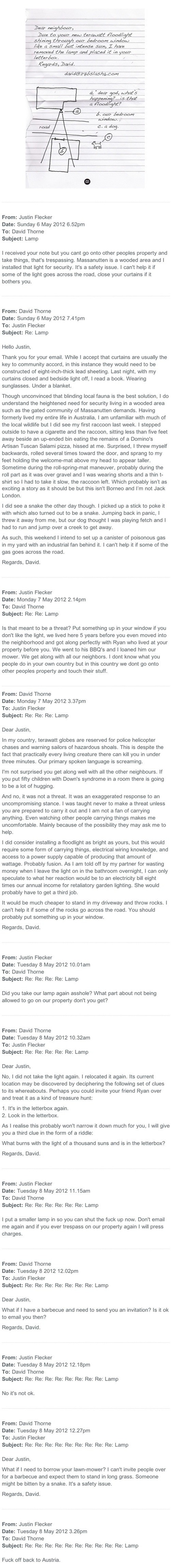 funny neighbor threat
