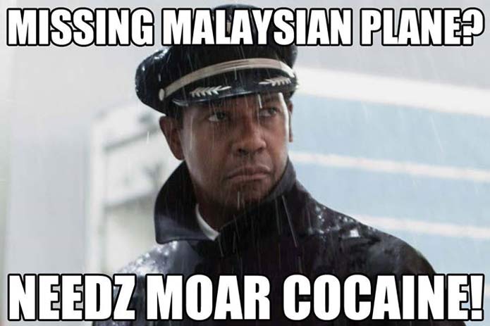 missing plane needs more cocain